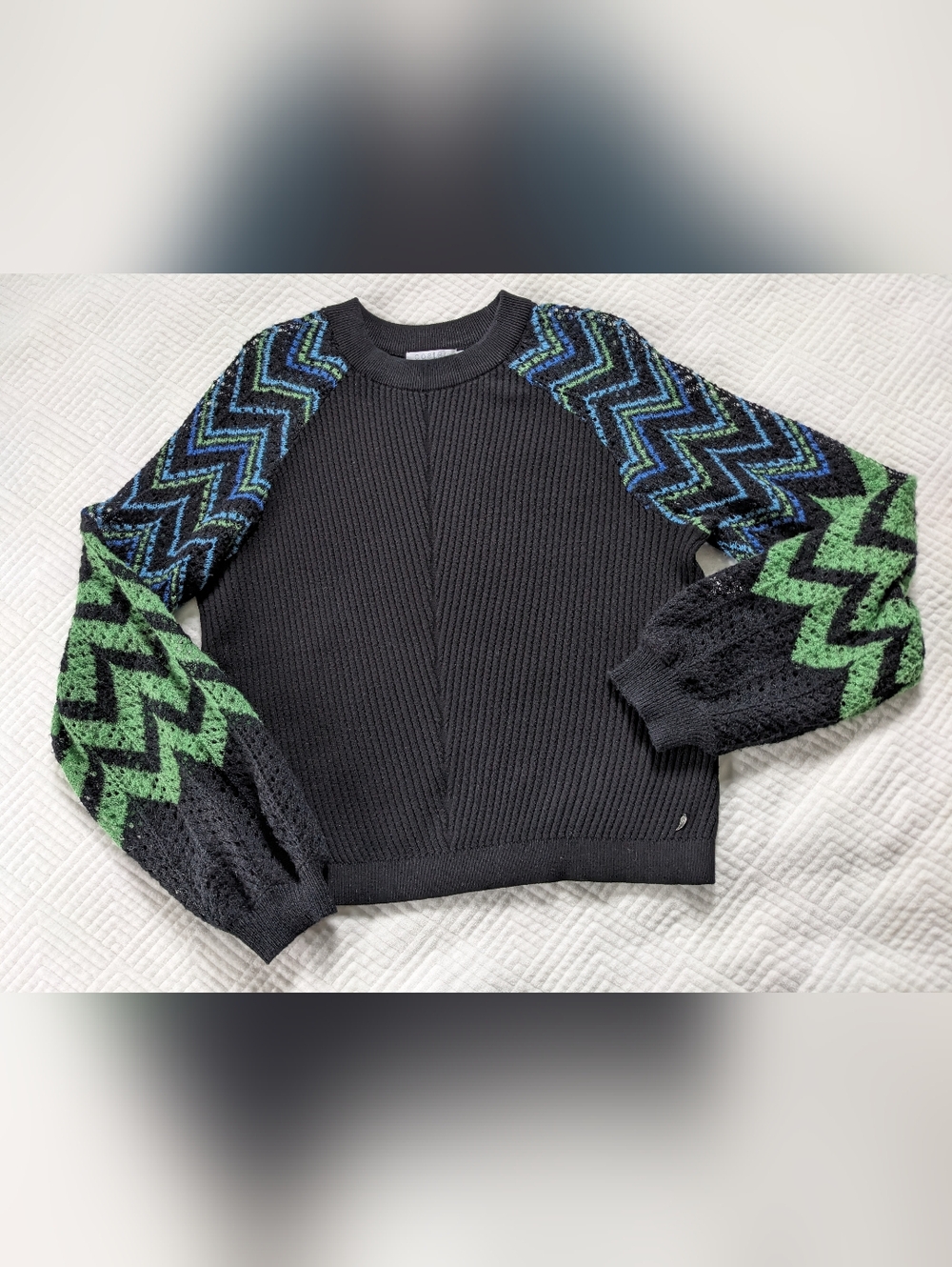 Coster Copenhagen Argyle Balloon Sleeve Sweater Jumper Medium